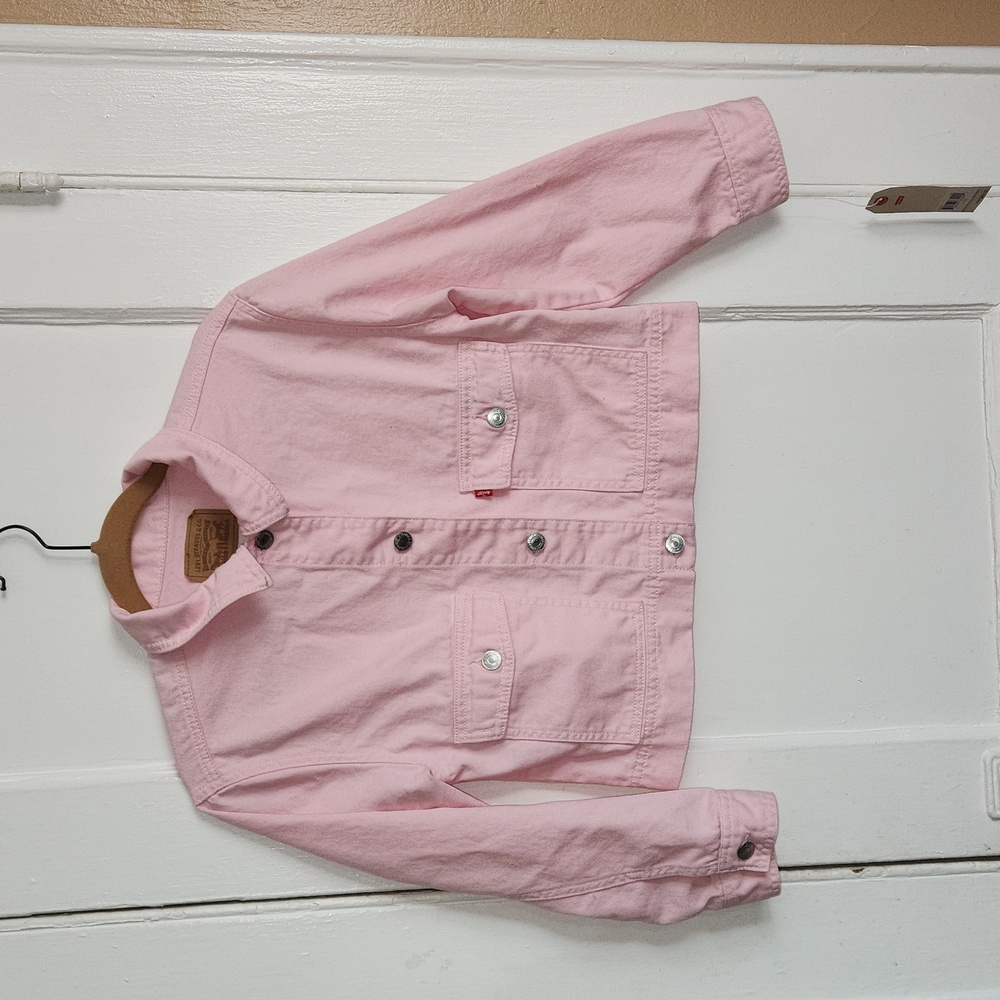 LEVIS GIRLS PINK DENIM JACKET SIZE LARGE NEW WITH TAGS